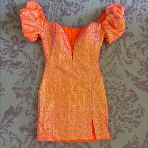 Jovani Orange Sequin Dress